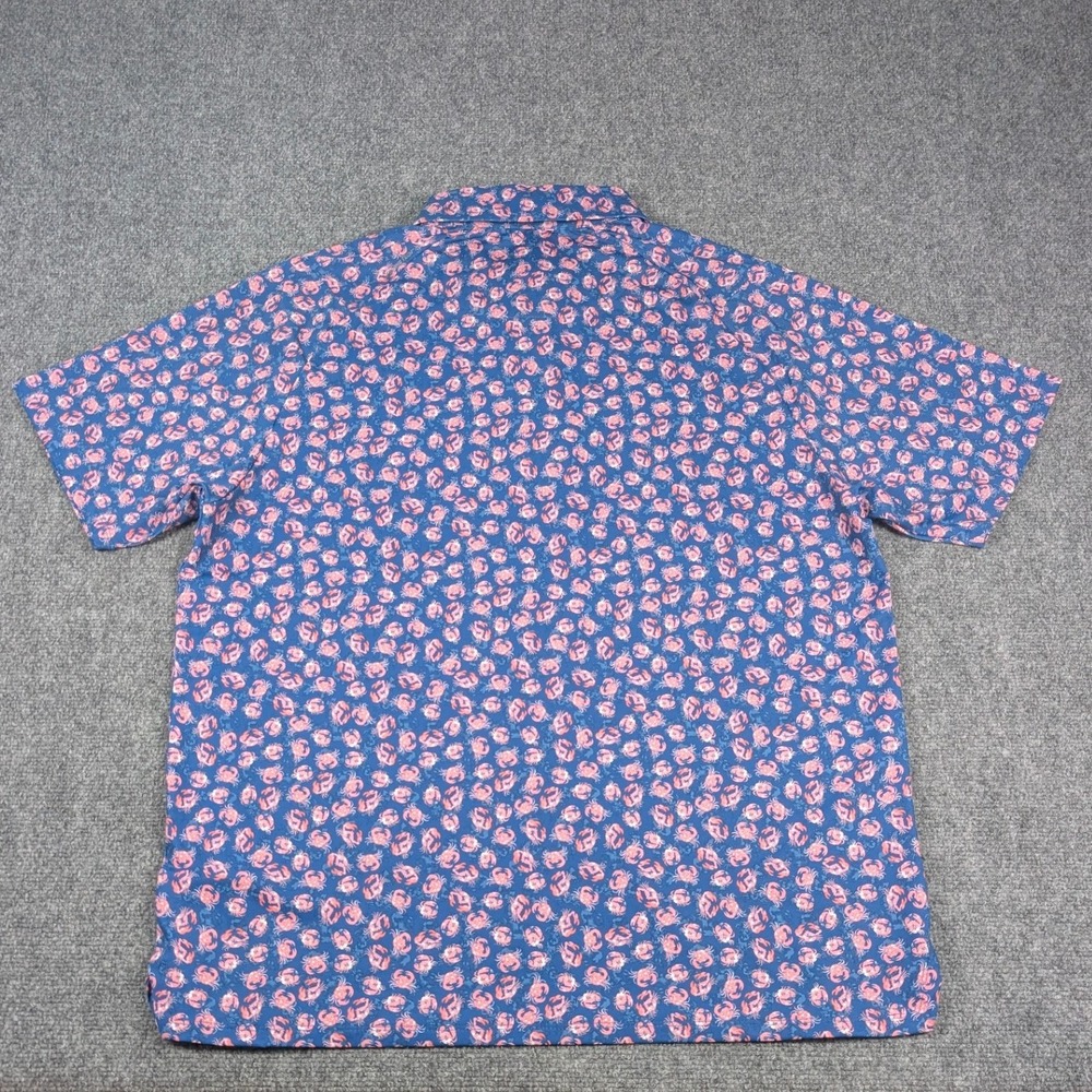 Callaway Mens XL Opti-Dri Golf Polo Galaxy Blue Pink Crab Print UPF 50 NWT - Picture 8 of 8